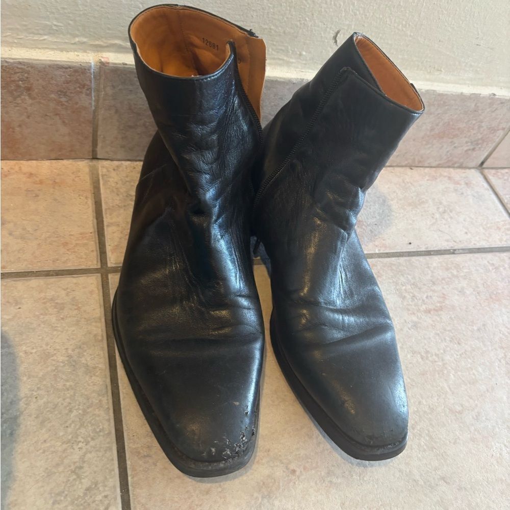 Magnanni Leather Boots ankle high flats classic dress shoes hightop oxford
